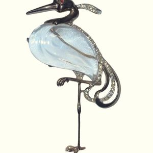 Sterling Vermeil Heron/Stork Brooch, Alfred Philippe, Trifari and Trifari, 1940s